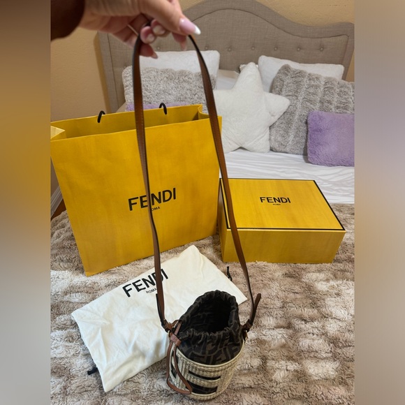 Authentic FENDI  Mini Bag (Leather and Fabric) Beautiful handbag brand new. - Picture 7 of 7